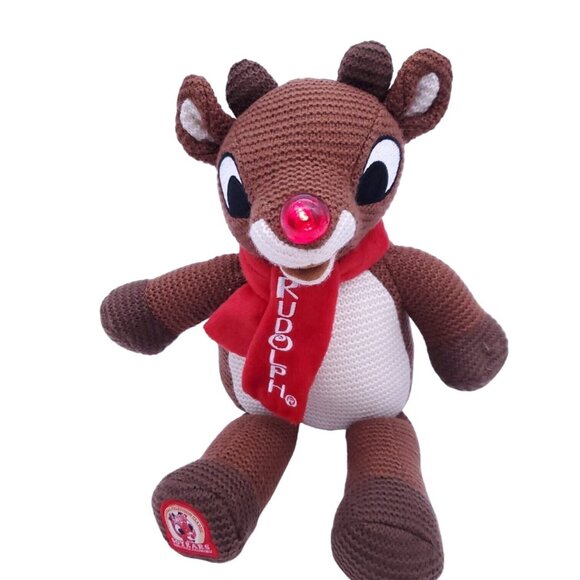 Rudolph The Red Nosed Reindeer Singing Light Up Plush Dan Dee 14" Stuffed Animal - Picture 2 of 4